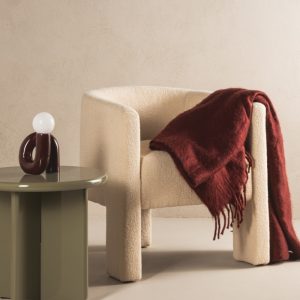 Fotel wypoczynkowy Lorraine, beżowy, boucle