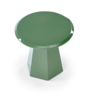 Stolik kawowy okrągły zielony połysk 50 cm Loca