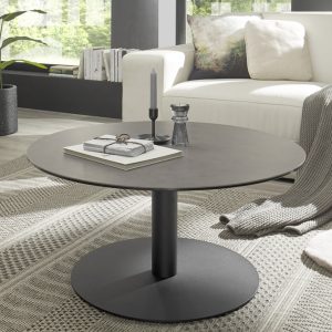 Stolik kawowy okrągły antracyt / czarny mat 80 cm Marlon