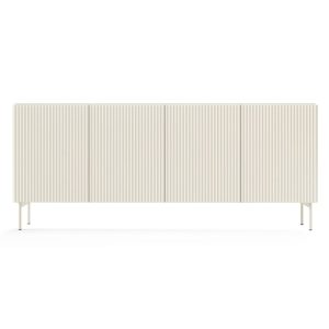 Komoda czterodrzwiowa Muti 195,2 cm, kaszmirowa, ryflowana