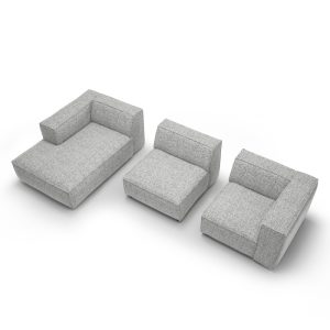 Narożnik modułowy Modularis 290 cm, szary, boucle, lewostronny