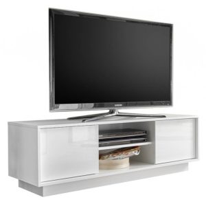 Szafka RTV biała połysk 139 cm Pure