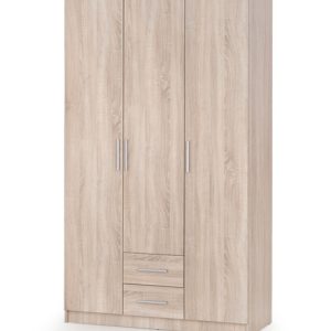 Szafa trzydrzwiowa z szufladami dąb sonoma mat 120 x 205 cm Lima