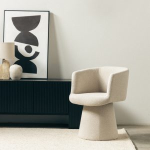 Obrotowy fotel Yato boucle, jasnobeżowy