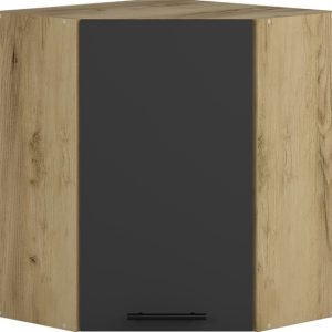 Szafka górna narożna dąb craft / antracyt mat 60 cm Vento