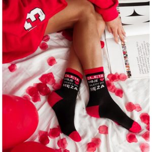 Skarpetki damskie z napisem ZAJĘTA - czarne