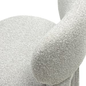 Krzesło tapicerowane Falone szare, boucle, obłe kształty