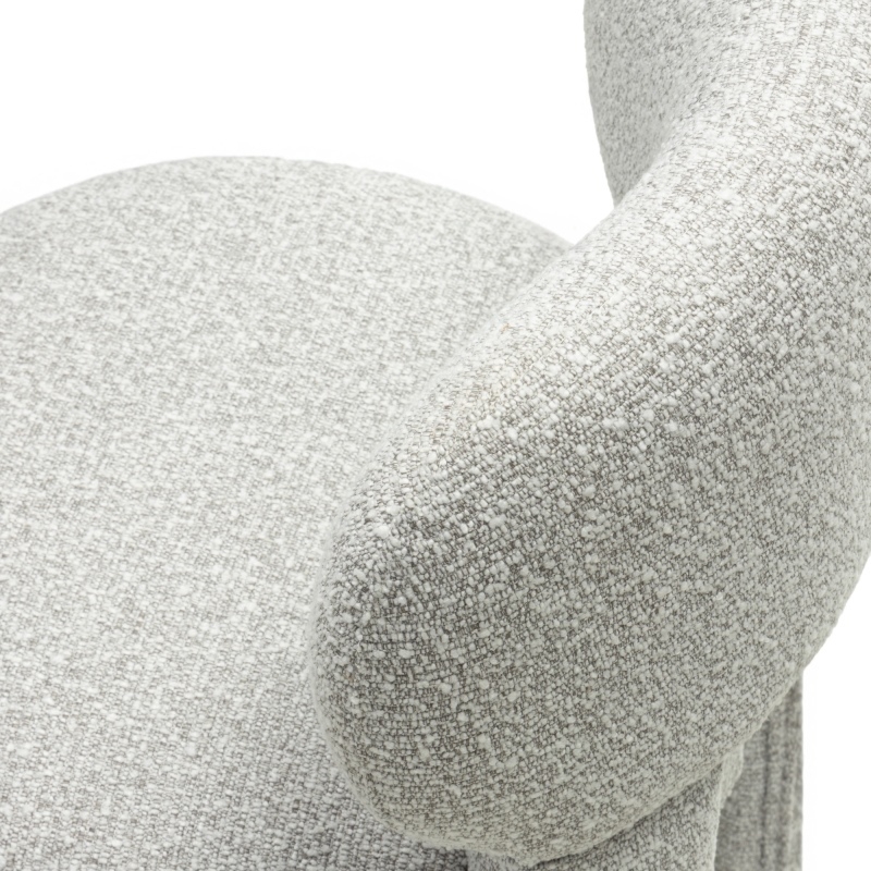 Krzesło tapicerowane Falone szare, boucle, obłe kształty