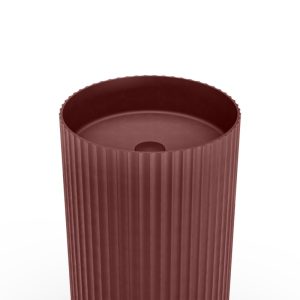 Umywalka wolnostojąca Ciriola, kompozytowa, 45x90 cm, burgundowa, ryflowana