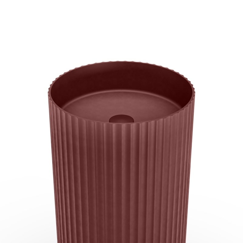 Umywalka wolnostojąca Ciriola, kompozytowa, 45x90 cm, burgundowa, ryflowana