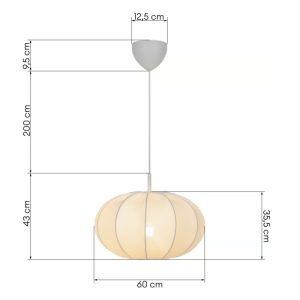 Lampa wisząca Aeron 60 cm, biała