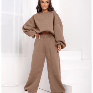 Komplet dresowy bluza + spodnie NIRVANI - cappuccino mocca