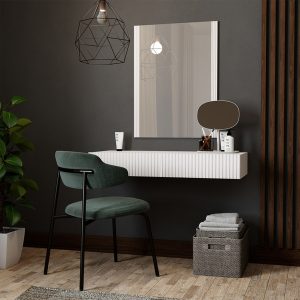 Toaletka z lustrem wisząca biała mat 80 cm Malia