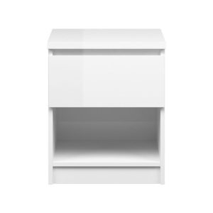 Szafka nocna biała wysoki połysk 40 cm Naia