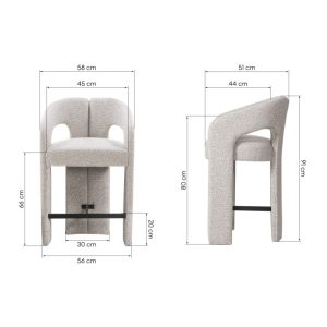 Hoker tapicerowany Castelo szarobeżowy