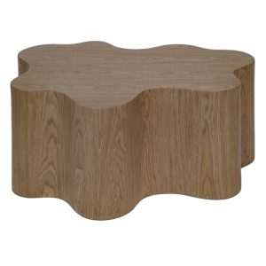 Stolik kawowy Cosmo 90 cm, orzech, obłe kształty
