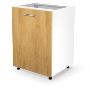Szafka dolna biała / dąb miodowy mat 60 cm Vento