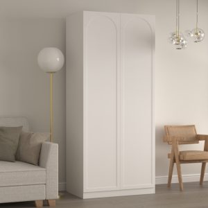 Szafa dwudrzwiowa Neroli, płycina łuk, biała