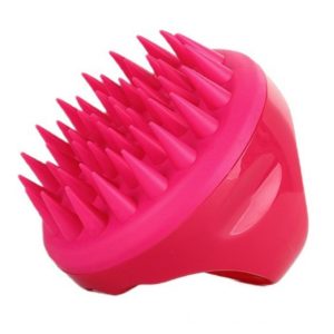 Silikonowy masażer do skóry głowy - fuksjowy