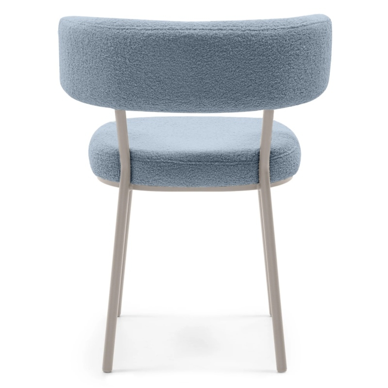 Krzesło tapicerowane Iga, niebieskie/szarobeżowe nóżki, boucle