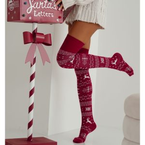 Zakolanówki norweskie motyw świąteczny - wzór 6