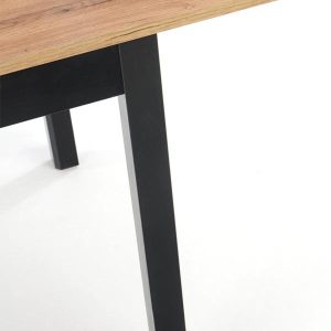 Stół rozkładany dąb wotan / czarny mat 124 - 168 x 74 cm Greg