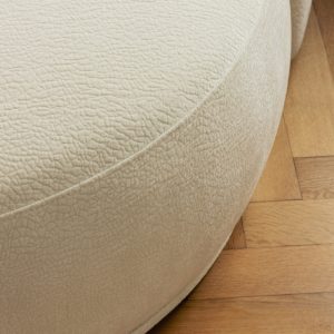 Narożnik modułowy Nobo, obłe kształty, jasnobeżowy, prawostronny