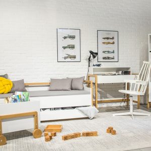 Skrzynia na zabawki biała mat 55 x 60 cm Bruno