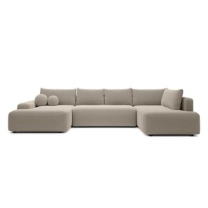 Narożnik rozkładany Loop U2 z pojemnikiem lewostronny, jasnobeżowy, boucle