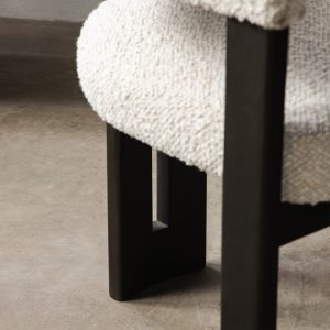 OU-1990 Krzesło do jadalni Hailey, ciemnobrązowe/jasnobeżowe, boucle