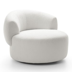 Fotel obrotowy Natalie 105 cm, zaokrąglony, boucle