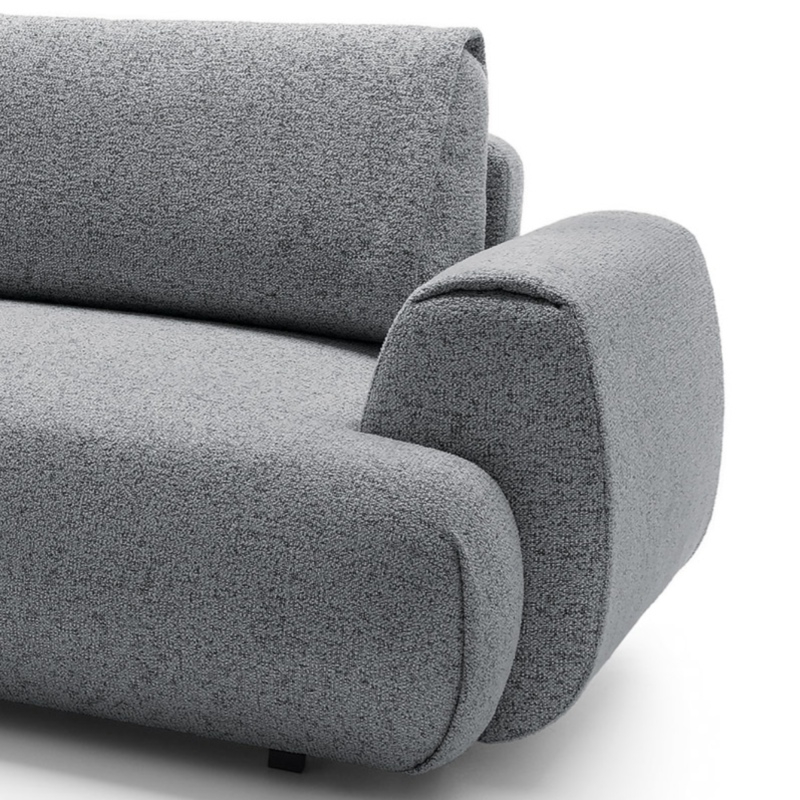 Narożnik rozkładany Pocket z pojemnikiem, ciemnoszary melanż, lewy