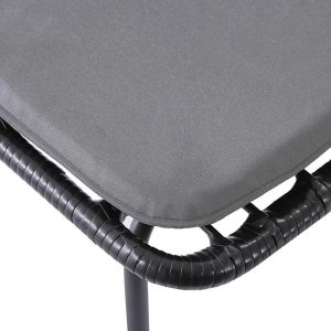 Krzesło ogrodowe tapicerowane rattan czarne / szare K401