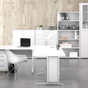 Biurko narożne białe mat 200 cm Prima
