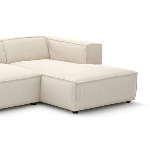 Narożnik modułowy Modularis 290 cm, jasnobeżowy sztruks, prawostronny