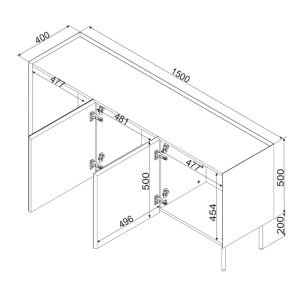 Komoda z drzwiami beżowa / dąb mat 150 cm Olmo
