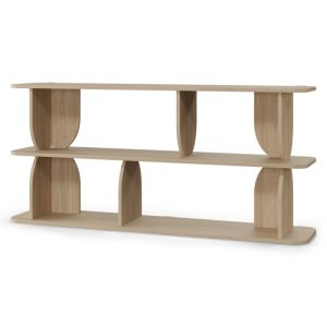 Regał niski Loocky, zaokrąglony, Natural Noble Elm