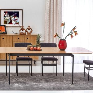 Komoda z szufladami i drzwiami dąb naturalny 167 cm Clever