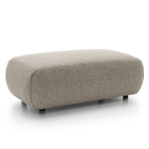 Puf tapicerowany Pocket, melanżowy beżowy, obłe kształty