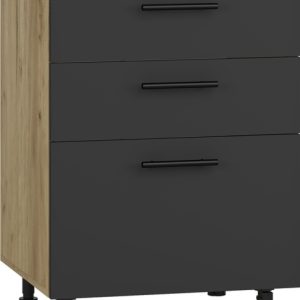 Szafka dolna z szufladami antracyt mat 60 cm Vento