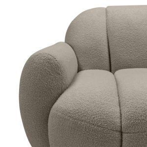 Fotel obrotowy Solla, brązowoszary, boucle, obłe kształty