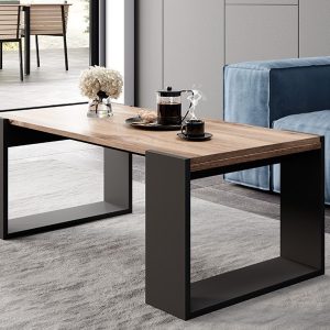 Stolik kawowy loftowy dąb wotan / antracyt mat 120 x 55 cm Forest