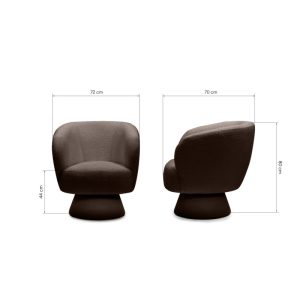 Fotel obrotowy Dream ciemnobrązowy, boucle