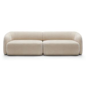 Sofa modułowa Nobo, jasnobeżowa, obłe kształty
