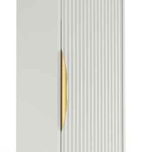 Szafka łazienkowa słupek Avila, ryflowana, złoty uchwyt, biała