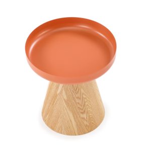 Stolik kawowy okrągły cynamonowy / naturalny mat 40 cm Gina