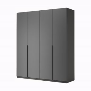 Szafa czterodrzwiowa antracyt / grafit mat 179 x 210 cm Teo