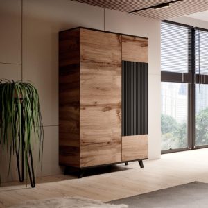 RANDOM S-1 szafa dąb wotan/czarny