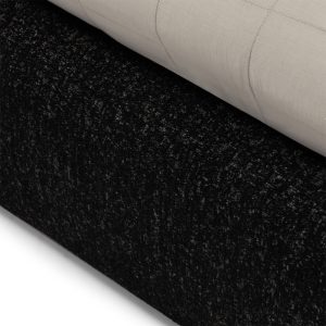 Łóżko tapicerowane Fencee 160x200 cm, ze stelażem, zaokrąglone, czarne