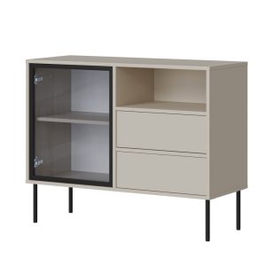 Komoda z szufladami i drzwiami kaszmir mat 100 cm Linoa